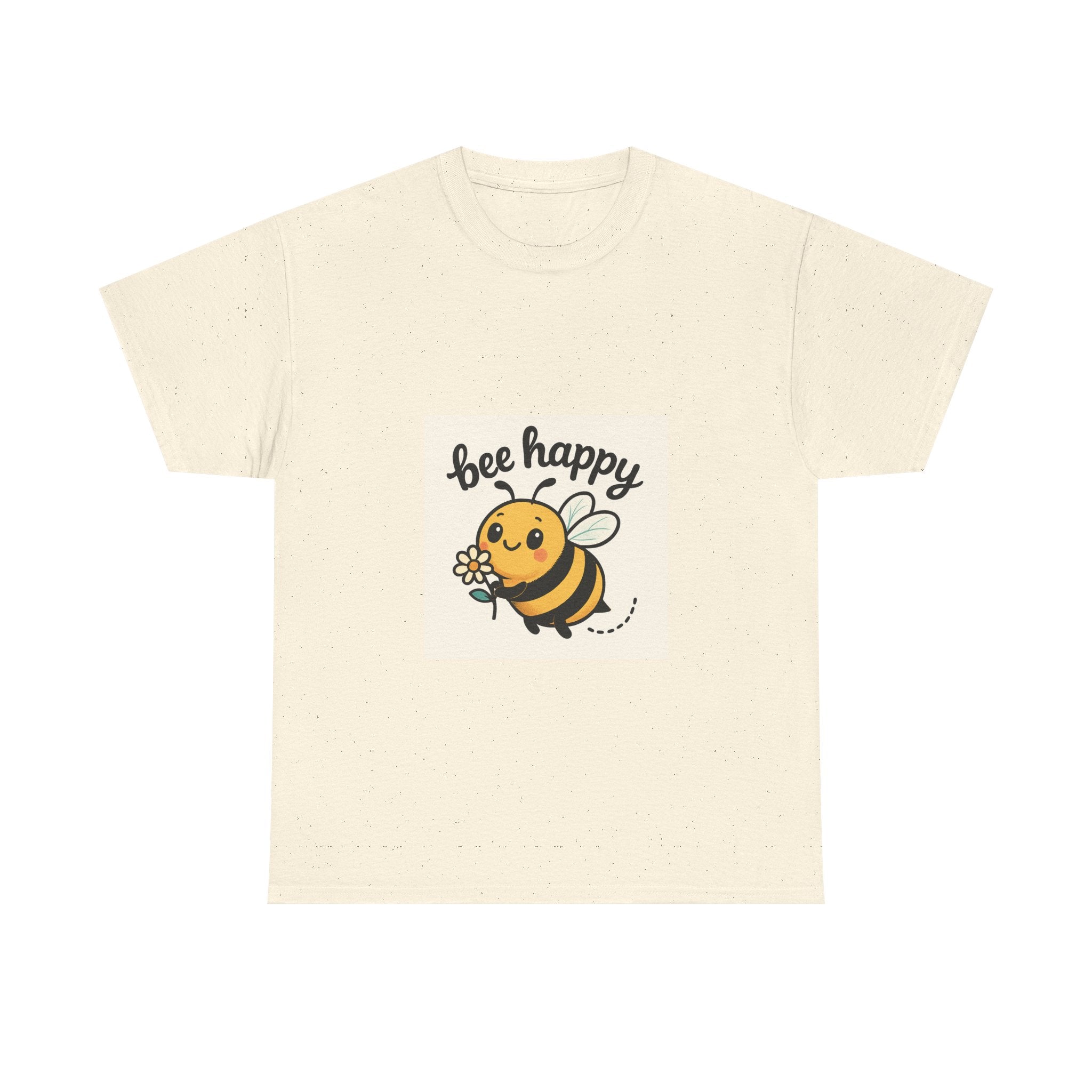 Bee Happy Tee, Unisex Cotton T-Shirt, Cute Bee Graphic Tee, Fun Summer Shirt, Gift for Bee Lovers, Nature Enthusiast Apparel