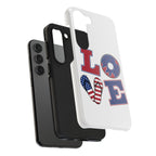 Patriotic LOVE Tough Phone Case — USA Flag & Donut Graphic