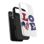 Patriotic LOVE Tough Phone Case — USA Flag & Donut Graphic