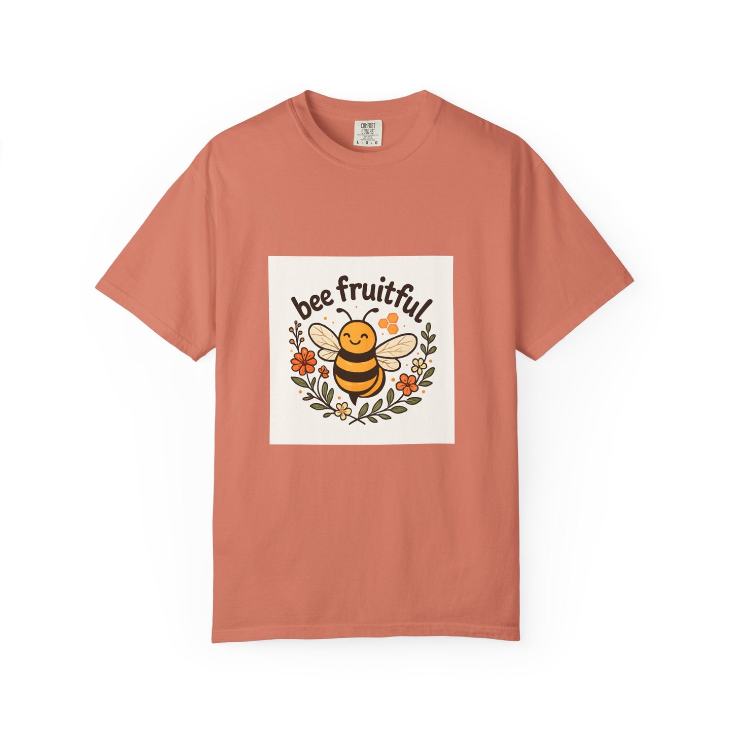 Bee Fruitful T-Shirt, Unisex Garment Dyed Tee, Cute Bee Apparel, Nature Lover's Gift, Summer Outfit, Eco-Friendly Fashion