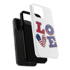 Patriotic LOVE Tough Phone Case — USA Flag & Donut Graphic