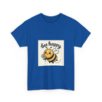 Bee Happy Tee, Unisex Cotton T-Shirt, Cute Bee Graphic Tee, Fun Summer Shirt, Gift for Bee Lovers, Nature Enthusiast Apparel