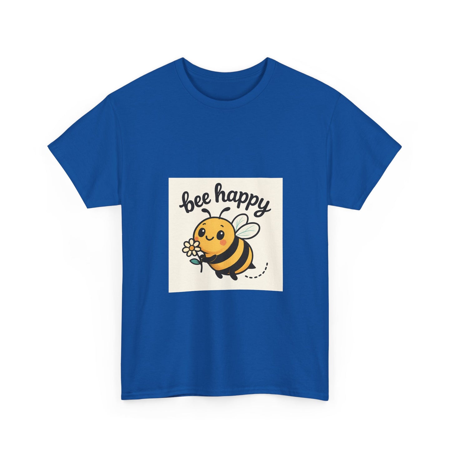 Bee Happy Tee, Unisex Cotton T-Shirt, Cute Bee Graphic Tee, Fun Summer Shirt, Gift for Bee Lovers, Nature Enthusiast Apparel