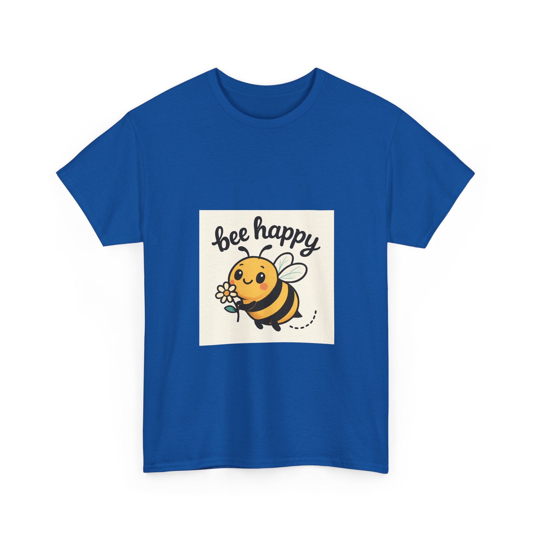 Bee Happy Tee, Unisex Cotton T-Shirt, Cute Bee Graphic Tee, Fun Summer Shirt, Gift for Bee Lovers, Nature Enthusiast Apparel