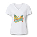 Florida Sunshine State V-Neck T-Shirt – Women's Retro Palm Tree Tee