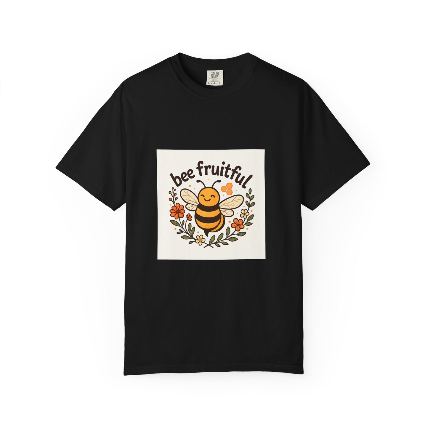 Bee Fruitful T-Shirt, Unisex Garment Dyed Tee, Cute Bee Apparel, Nature Lover's Gift, Summer Outfit, Eco-Friendly Fashion