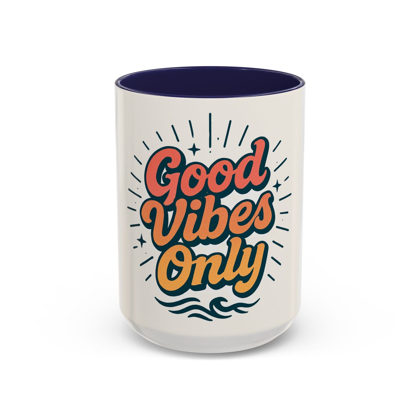 Good Vibes Only Accent Coffee Mug, Motivational Drinkware, Coffee Lover Gift, Fun Kitchen Decor, Inspirational Office Mug