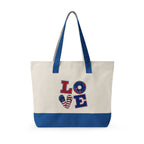Canvas Tote — Patriotic "Merica" & Flag Love Zippered Beach Bag