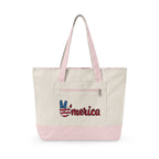 Canvas Tote — Patriotic "Merica" & Flag Love Zippered Beach Bag