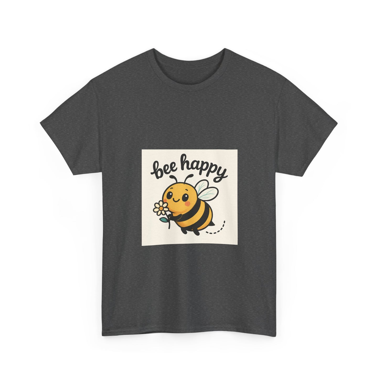 Bee Happy Tee, Unisex Cotton T-Shirt, Cute Bee Graphic Tee, Fun Summer Shirt, Gift for Bee Lovers, Nature Enthusiast Apparel