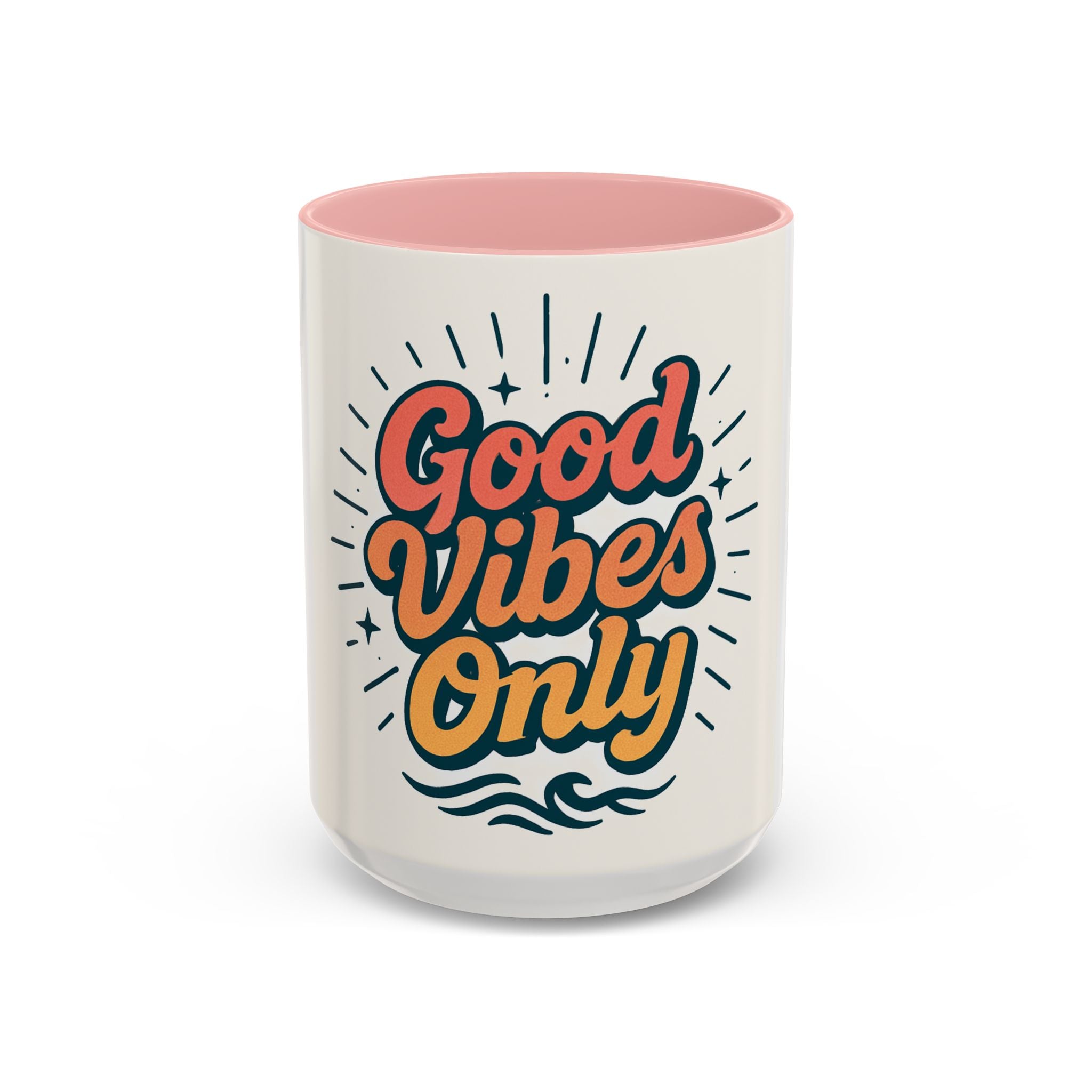 Good Vibes Only Accent Coffee Mug, Motivational Drinkware, Coffee Lover Gift, Fun Kitchen Decor, Inspirational Office Mug
