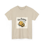 Bee Happy Tee, Unisex Cotton T-Shirt, Cute Bee Graphic Tee, Fun Summer Shirt, Gift for Bee Lovers, Nature Enthusiast Apparel
