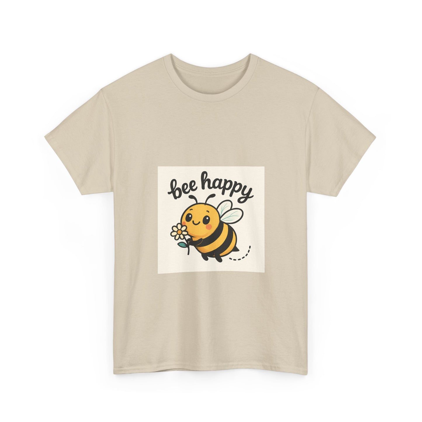Bee Happy Tee, Unisex Cotton T-Shirt, Cute Bee Graphic Tee, Fun Summer Shirt, Gift for Bee Lovers, Nature Enthusiast Apparel