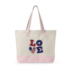 Canvas Tote — Patriotic "Merica" & Flag Love Zippered Beach Bag
