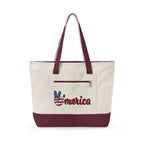 Canvas Tote — Patriotic "Merica" & Flag Love Zippered Beach Bag