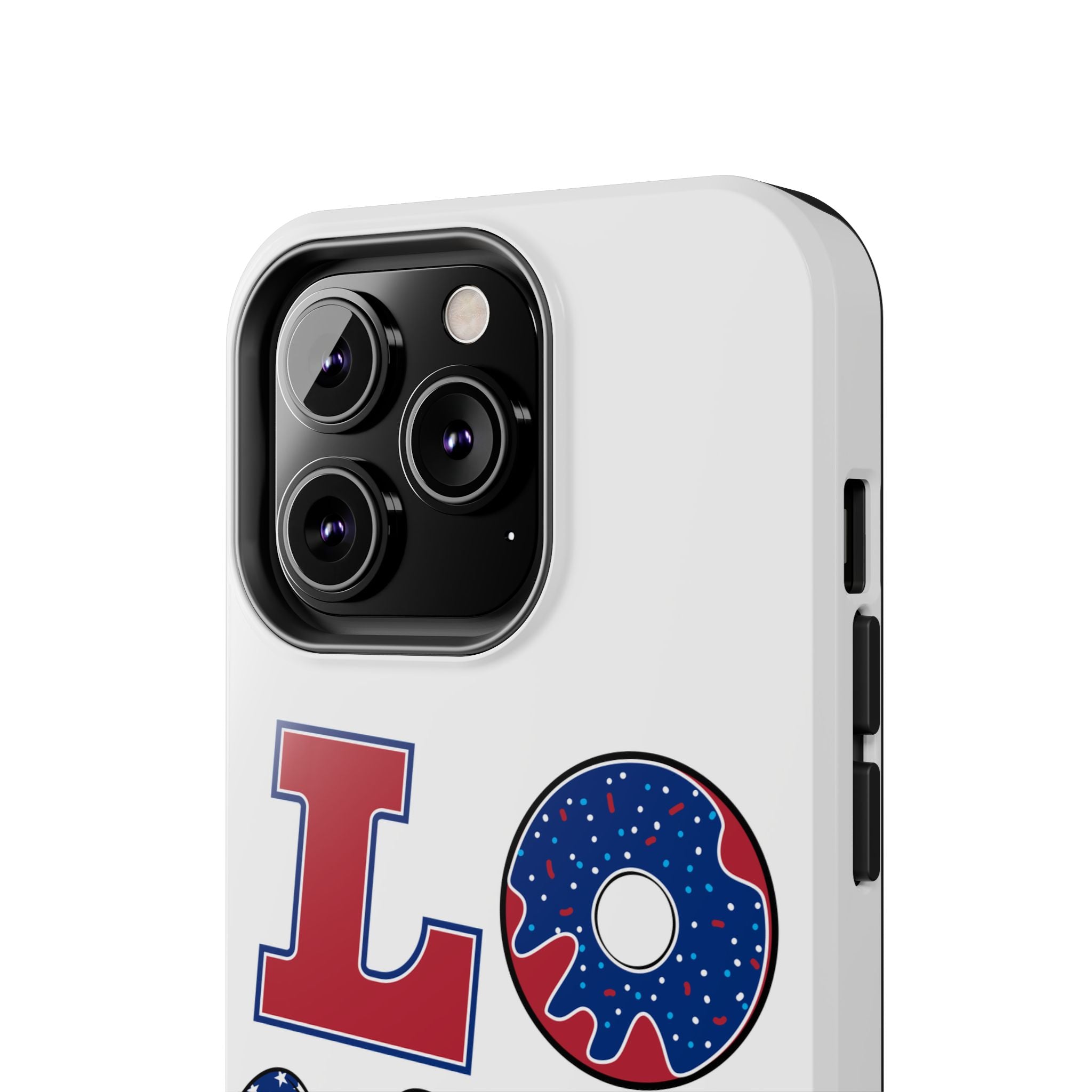 Patriotic LOVE Tough Phone Case — USA Flag & Donut Graphic