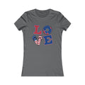 Women's Tee - 'LOVE' American Flag Design | 'Merica' Back Peace Sign Patriotic T-Shirt