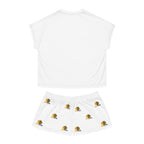 Bee Cool Women’s Pajama Set — Cute Bee Print Short Sleeve Top & Shorts