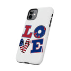 Patriotic LOVE Tough Phone Case — USA Flag & Donut Graphic