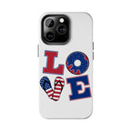 Patriotic LOVE Tough Phone Case — USA Flag & Donut Graphic