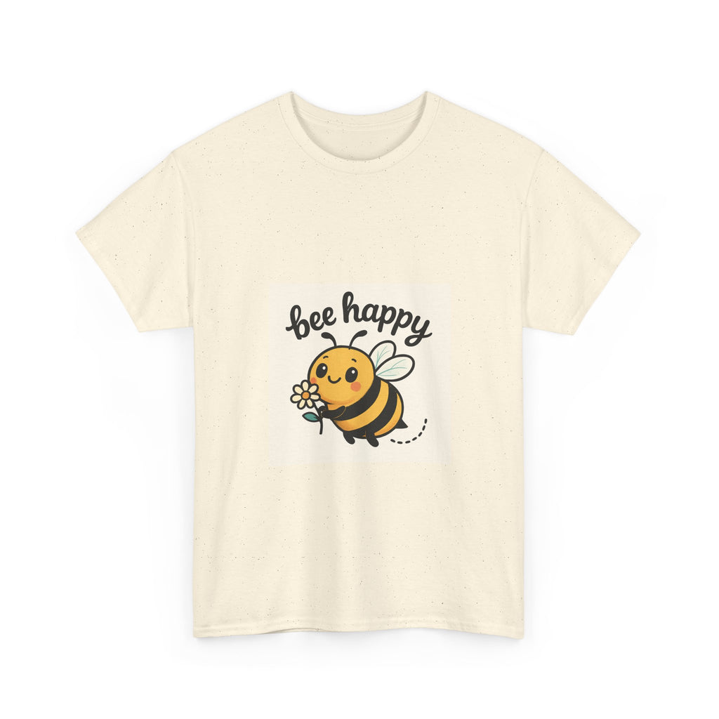 Bee Happy Tee, Unisex Cotton T-Shirt, Cute Bee Graphic Tee, Fun Summer Shirt, Gift for Bee Lovers, Nature Enthusiast Apparel