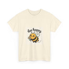 Bee Happy Tee, Unisex Cotton T-Shirt, Cute Bee Graphic Tee, Fun Summer Shirt, Gift for Bee Lovers, Nature Enthusiast Apparel