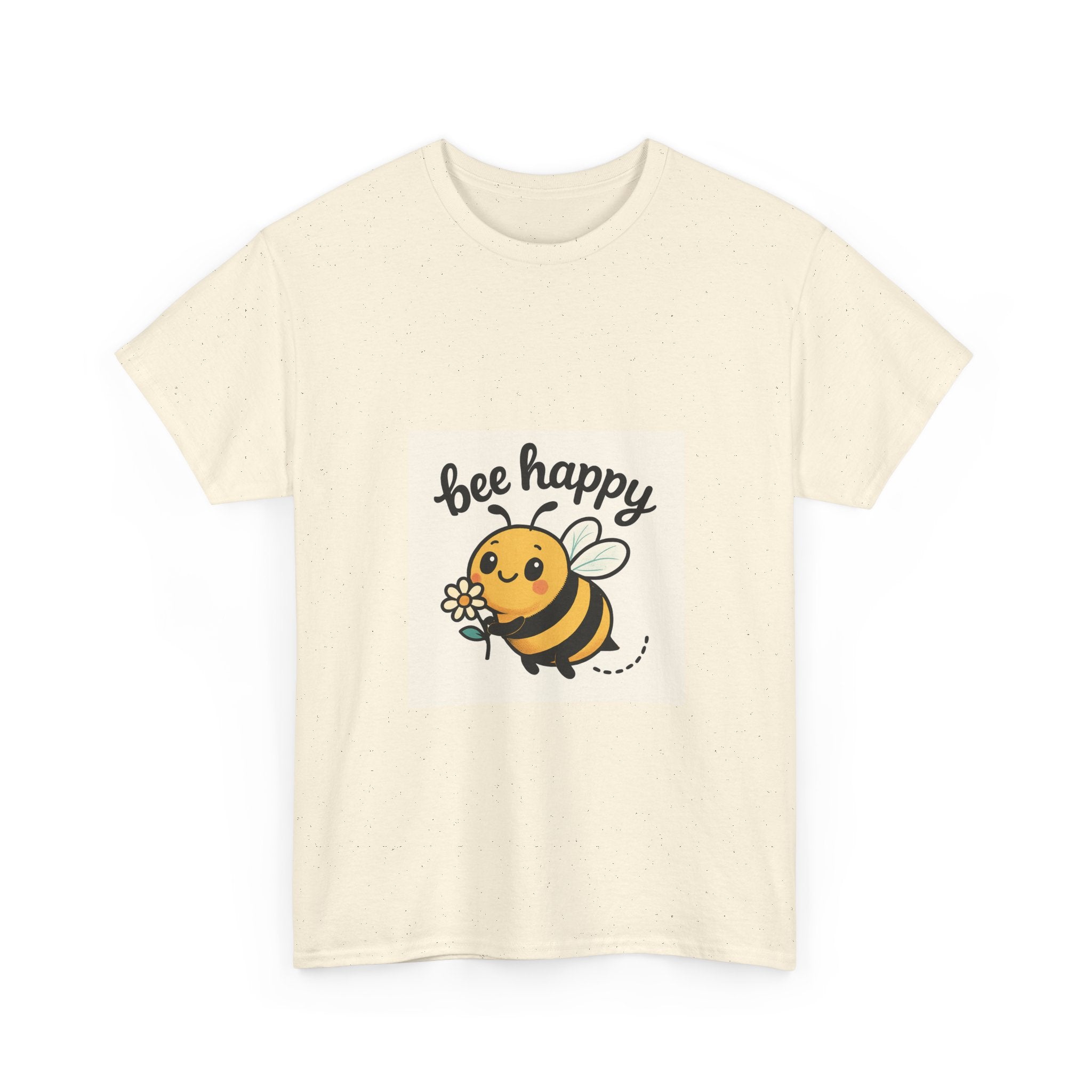 Bee Happy Tee, Unisex Cotton T-Shirt, Cute Bee Graphic Tee, Fun Summer Shirt, Gift for Bee Lovers, Nature Enthusiast Apparel