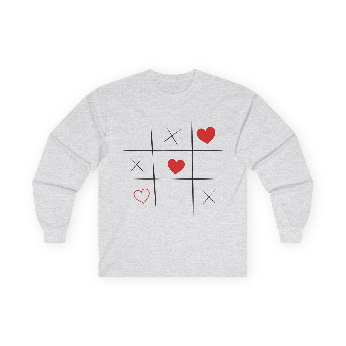 Tic Tac Toe Heart Long Sleeve Tee