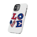 Patriotic LOVE Tough Phone Case — USA Flag & Donut Graphic