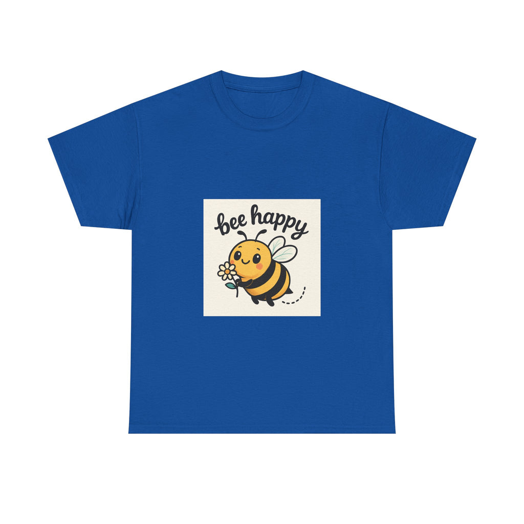 Bee Happy Tee, Unisex Cotton T-Shirt, Cute Bee Graphic Tee, Fun Summer Shirt, Gift for Bee Lovers, Nature Enthusiast Apparel