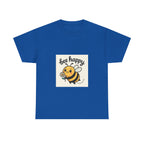 Bee Happy Tee, Unisex Cotton T-Shirt, Cute Bee Graphic Tee, Fun Summer Shirt, Gift for Bee Lovers, Nature Enthusiast Apparel