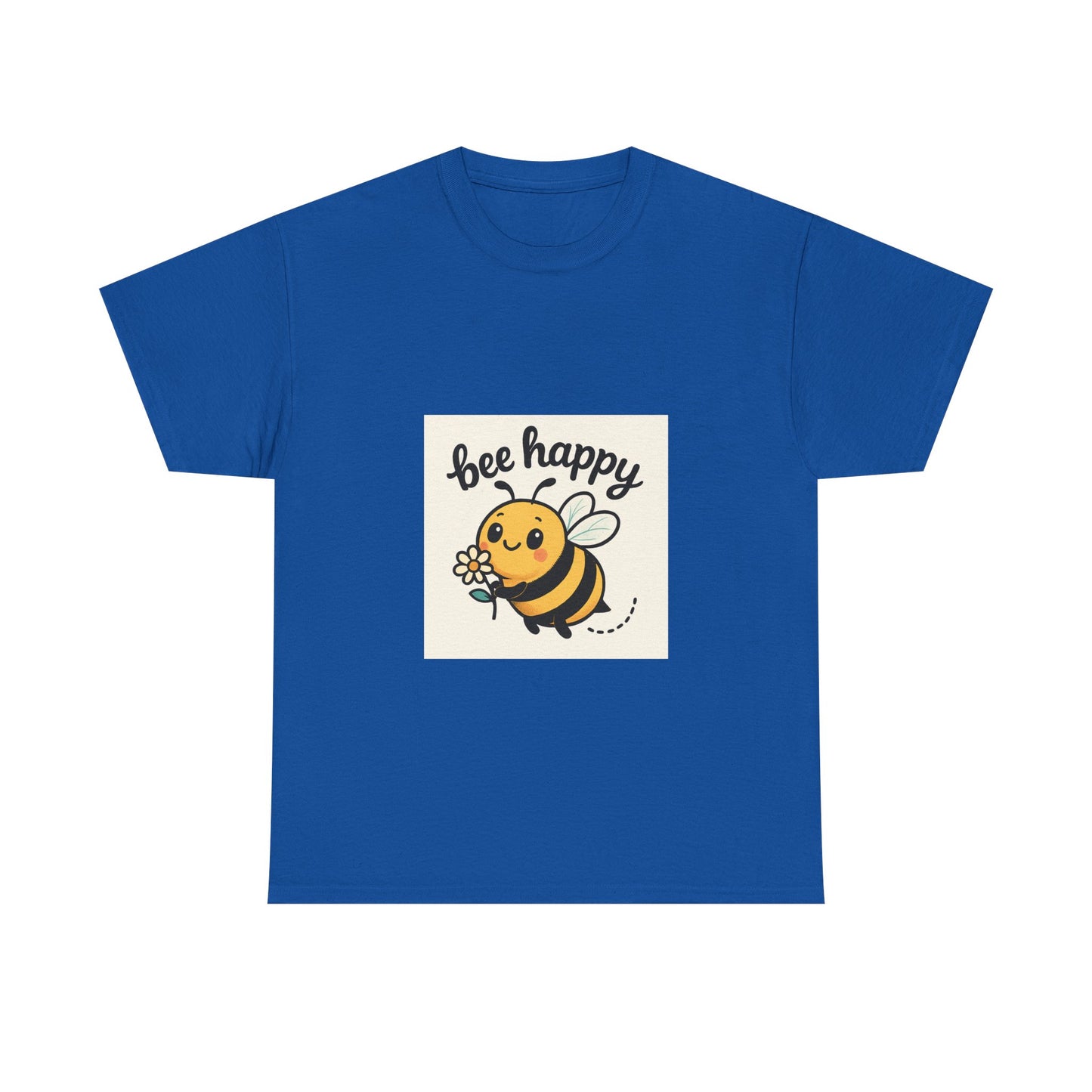 Bee Happy Tee, Unisex Cotton T-Shirt, Cute Bee Graphic Tee, Fun Summer Shirt, Gift for Bee Lovers, Nature Enthusiast Apparel