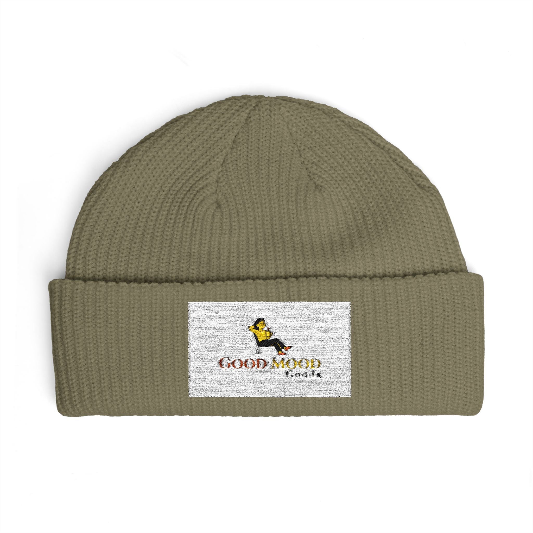 Embroidered Cuff Beanie – Cozy Knit Hat with Vintage Bird Logo
