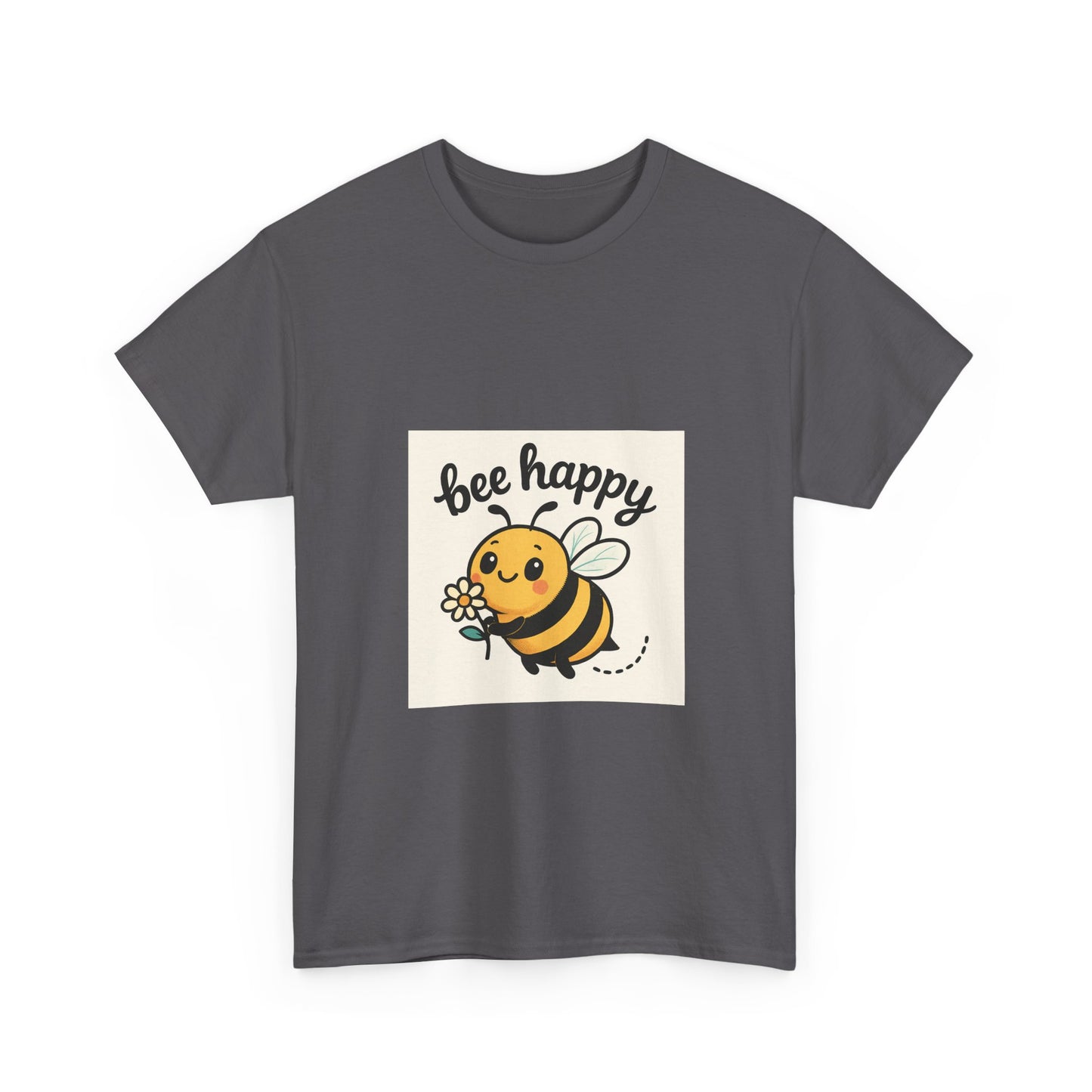 Bee Happy Tee, Unisex Cotton T-Shirt, Cute Bee Graphic Tee, Fun Summer Shirt, Gift for Bee Lovers, Nature Enthusiast Apparel