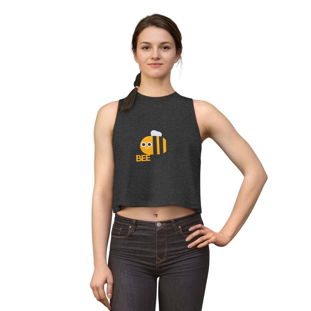 Bee Cool Crop Top — Cute Bumblebee Graphic Women's Tank