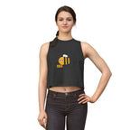 Bee Cool Crop Top — Cute Bumblebee Graphic Women's Tank