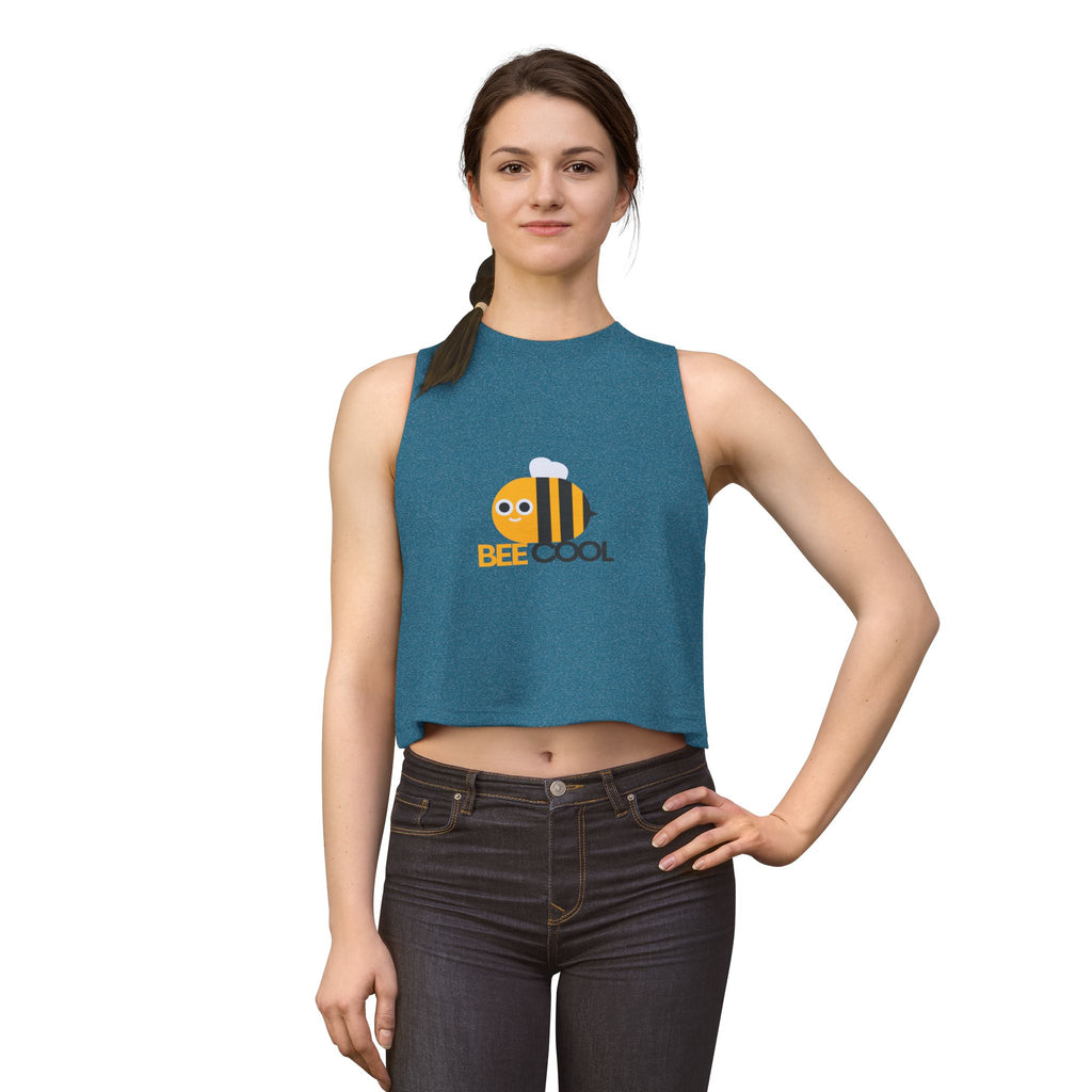 Bee Cool Crop Top — Cute Bumblebee Graphic Women's Tank