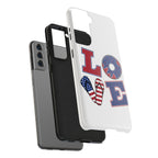 Patriotic LOVE Tough Phone Case — USA Flag & Donut Graphic