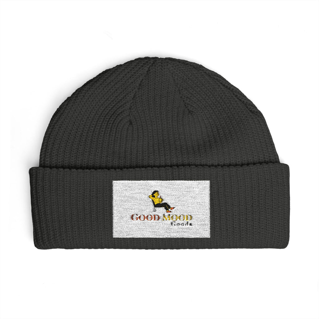 Embroidered Cuff Beanie – Cozy Knit Hat with Vintage Bird Logo