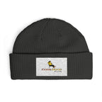 Embroidered Cuff Beanie – Cozy Knit Hat with Vintage Bird Logo