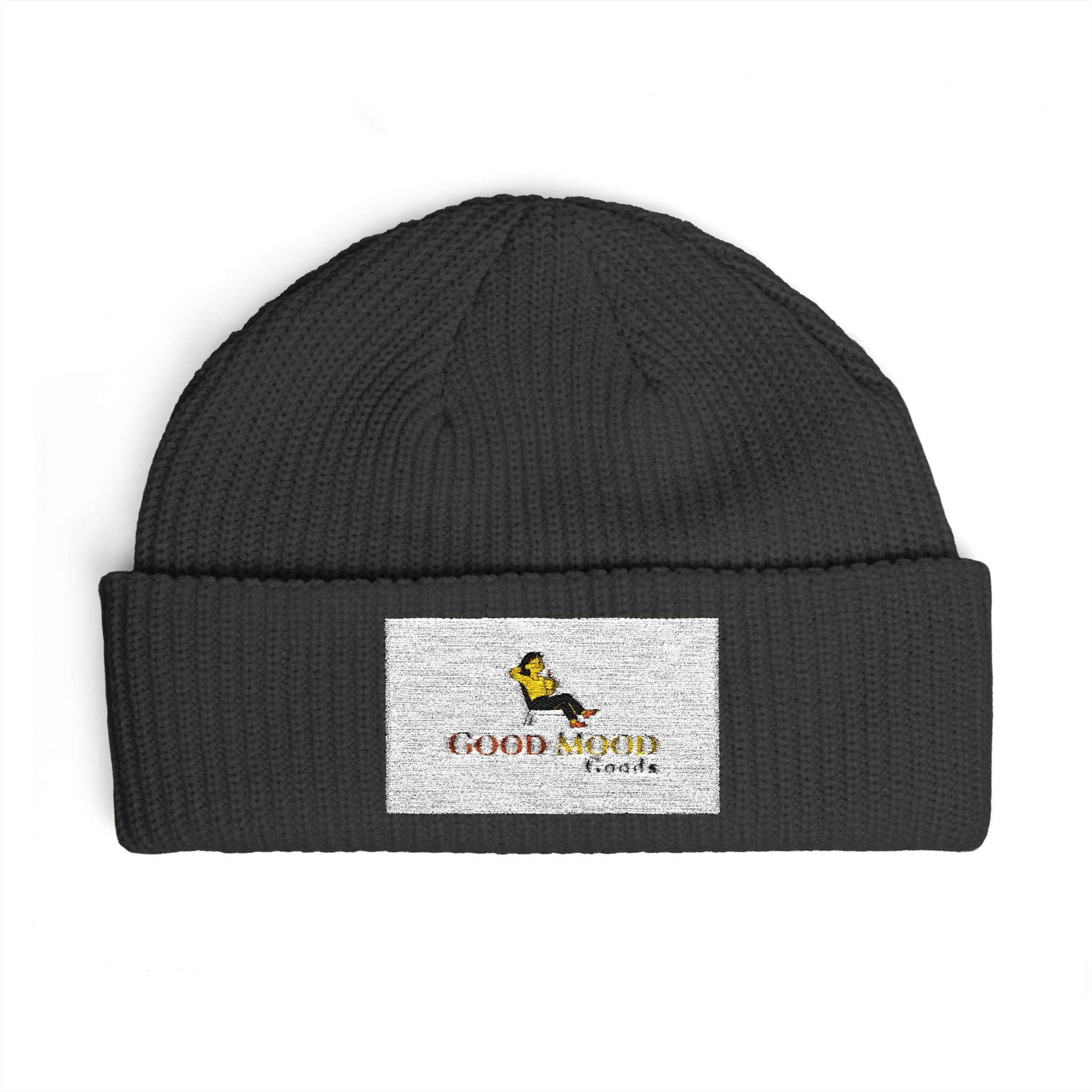 Embroidered Cuff Beanie – Cozy Knit Hat with Vintage Bird Logo