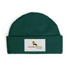Embroidered Cuff Beanie – Cozy Knit Hat with Vintage Bird Logo