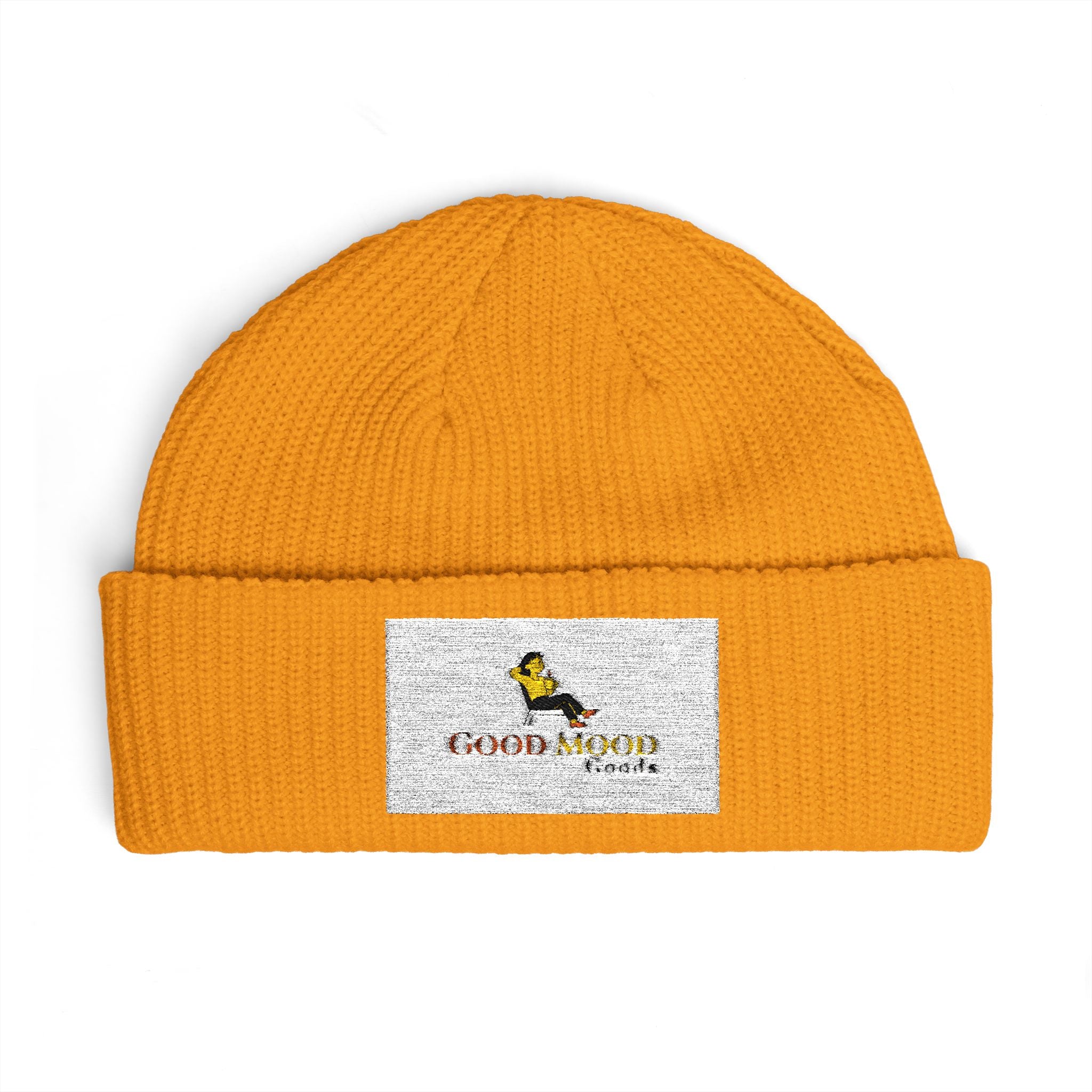 Embroidered Cuff Beanie – Cozy Knit Hat with Vintage Bird Logo