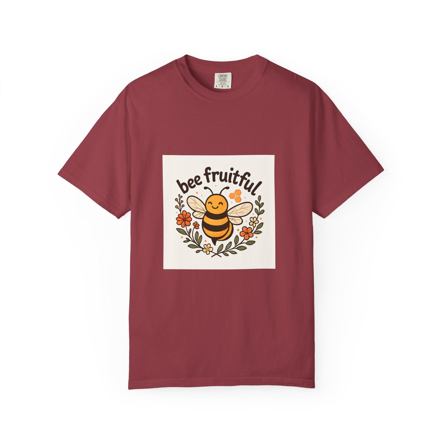 Bee Fruitful T-Shirt, Unisex Garment Dyed Tee, Cute Bee Apparel, Nature Lover's Gift, Summer Outfit, Eco-Friendly Fashion