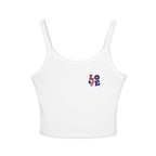 LOVE Floral Crop Tank Top — Women’s Spaghetti Strap Summer Tee