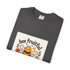 Bee Fruitful T-Shirt, Unisex Garment Dyed Tee, Cute Bee Apparel, Nature Lover's Gift, Summer Outfit, Eco-Friendly Fashion