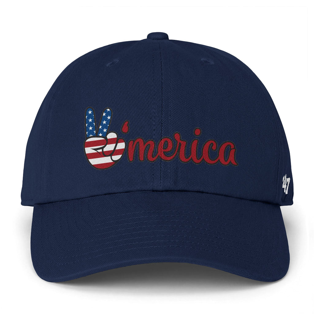 'Merica Peace Sign Cap – Patriotic USA Flag Baseball Hat