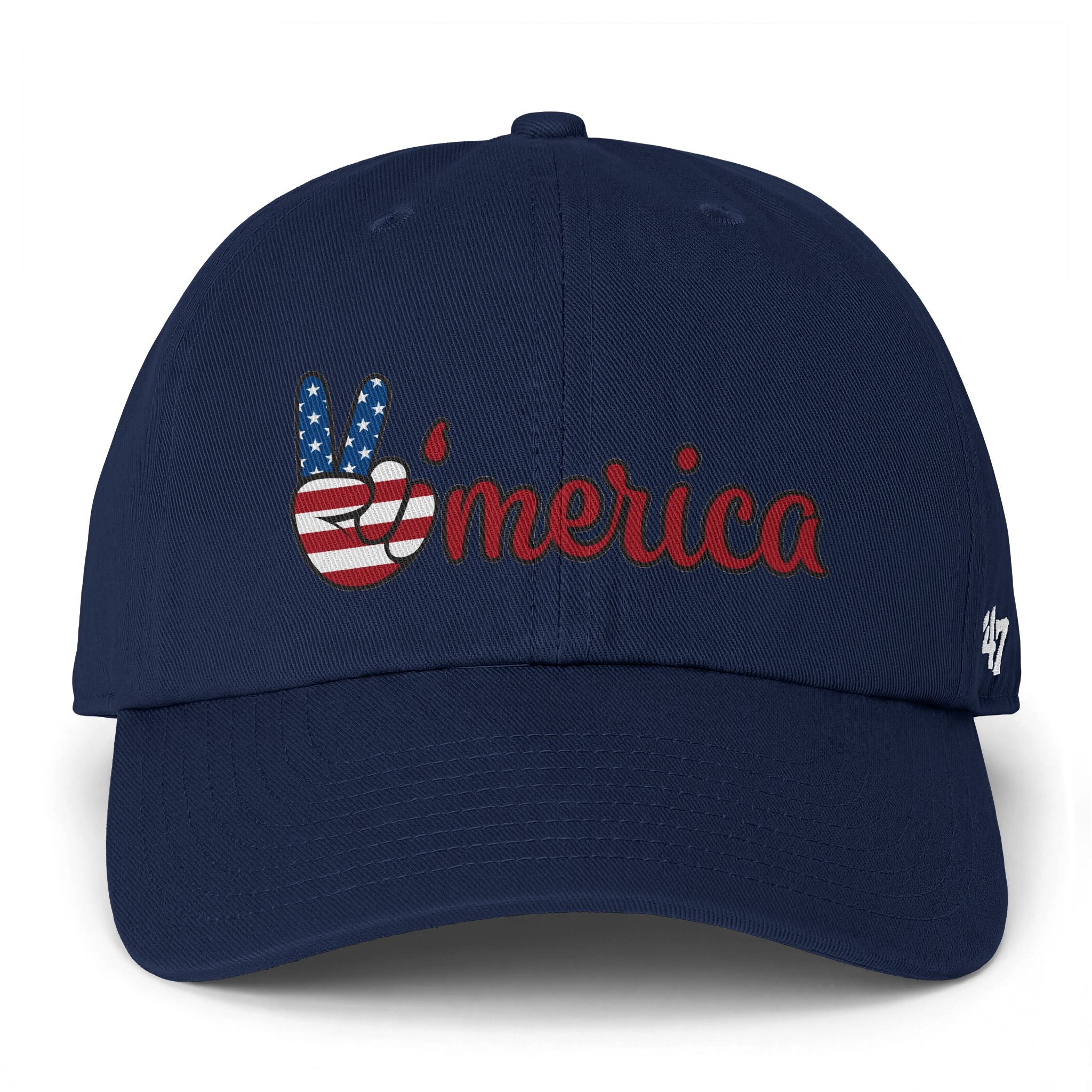 'Merica Peace Sign Cap – Patriotic USA Flag Baseball Hat