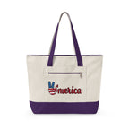 Canvas Tote — Patriotic "Merica" & Flag Love Zippered Beach Bag