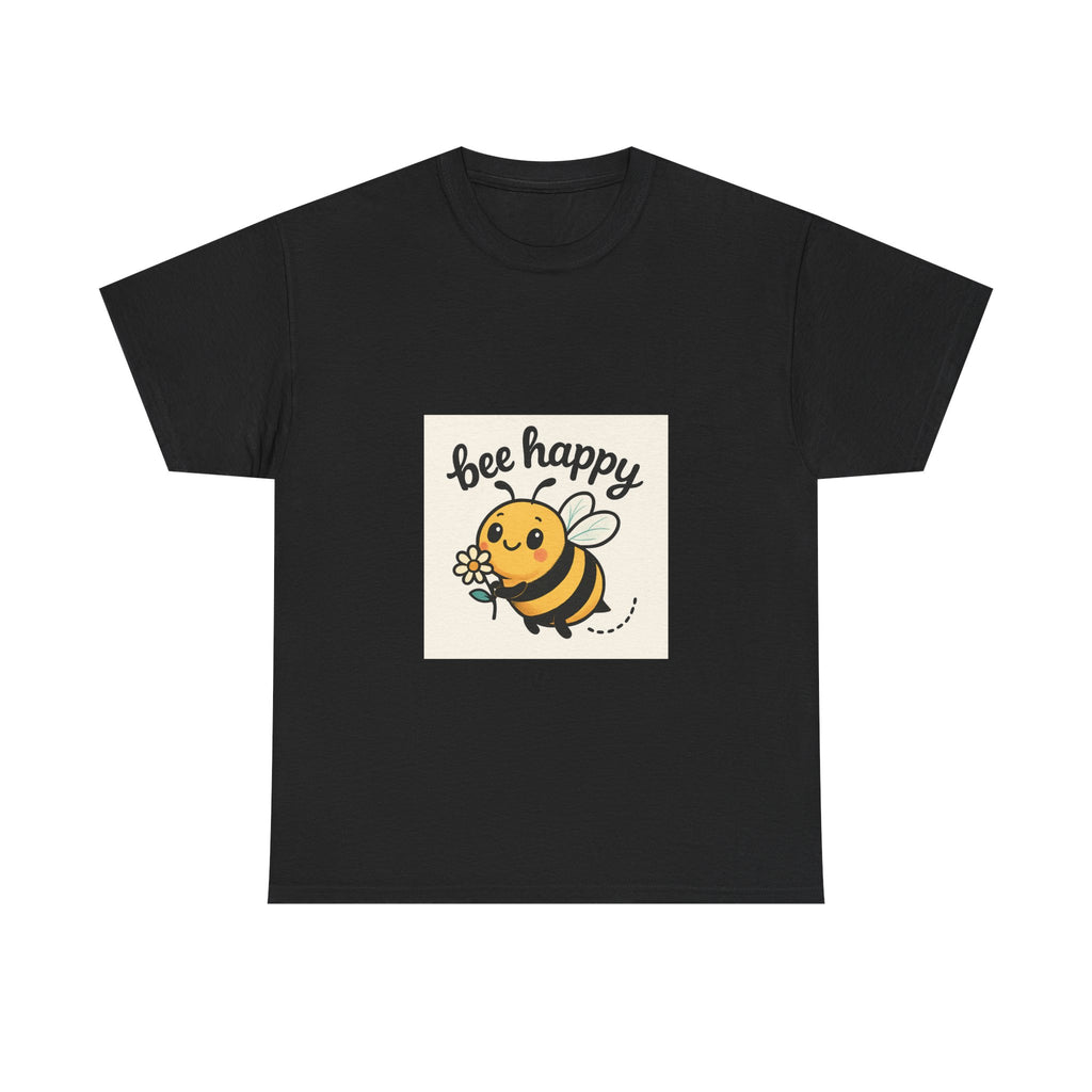 Bee Happy Tee, Unisex Cotton T-Shirt, Cute Bee Graphic Tee, Fun Summer Shirt, Gift for Bee Lovers, Nature Enthusiast Apparel